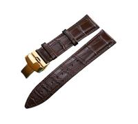 EDVTK35 Reloj de Cuero Genuino Correa de bambú Patrón de bambú Reloj de Banda Mariposa Búsqueda de Relojes Accesorios 16 mm 18 mm 19 mm 20mm 21mm 22mm 24mm(Coffee Gold,22mm)