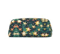 EdWal Atomic Stars - Estuche grande con estampado de estrellas retro para lápices, papelería, oficina, universidad, escuela, maquillaje, Gold, Talla única, Neceser