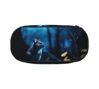 EdWal Blue Chinchillas and Moon1 - Estuche grande para lápices, papelería, oficina, universidad, escuela, Black, Talla única, Organizador de bolsas
