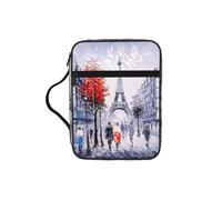 EdWal Bolsa de cosméticos con diseño de árbol de la ciudad de París, Torre Eiffel, bolsa de cosméticos con asa resistente, funda para tableta, pequeña bolsa de herramientas para libros