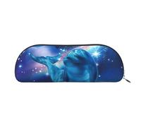 EdWal Bolsa de maquillaje Galaxy Dolphins, estuche para lápices, estuche elegante para mujeres, bolsa de cosméticos de viaje, Plata, Jeden rozmiar, Neceser