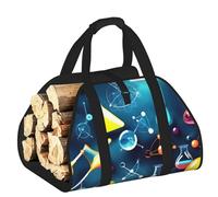 EdWal Bolsa de transporte de troncos con impresión abstracta de ciencia química con lados abiertos, soporte de madera para chimenea, bolsa de mano, accesorio de chimenea