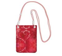 EdWal Bolso cruzado con estampado de flores y corazón para el día de San Valentín para mujer, mini monederos para teléfono, bonita cartera para teléfono, para senderismo, regalo de viaje, Pink, Talla