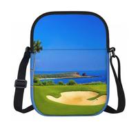 Edwal Bolso cruzado pequeño con estampado de campo de golf para mujer, impermeable, con correa ajustable, para viajes y trabajo