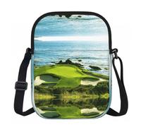 Edwal Bolso cruzado pequeño con estampado de campo de golf para mujer, impermeable, con correa ajustable, para viajes y trabajo