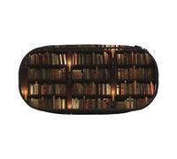 EdWal Book Room - Estuche grande con impresión de biblioteca misteriosa, estuche grande para lápices, papelería, oficina, universidad, escuela, Black, Talla única, Organizador de bolsas