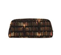 EdWal Book Room - Estuche para lápices con estampado de biblioteca misteriosa, bolsa grande para lápices, papelería, oficina, universidad, escuela, bolsa de maquillaje, Silver, Talla única, Neceser