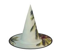 EdWal Bus Beach Seaside Scene Print Halloween Witch Hat Costume Accessory Women Hats For Halloween Party Cosplay For Home Yard