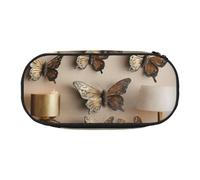 EdWal Butterfly Decor 03 - Estuche grande para lápices, papelería, oficina, universidad, escuela, Black, Talla única, Organizador de bolsas