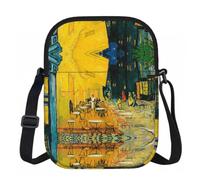 Edwal Cafe Terrace At Night - Bolso cruzado pequeño para mujer, impermeable, con correa ajustable, para viajes y trabajo