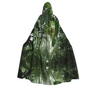 EdWal Capa con capucha unisex para adultos con estampado de escena de selva tropical, bata con capucha, para disfraces de cosplay de Halloween