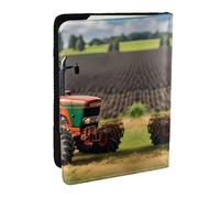 EdWal Company Farm Tractors - Funda de piel para pasaporte con tarjetero de crédito, para mujeres y hombres, identificación familiar, viajes, Black, Talla única