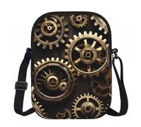 Edwal Cool Steampunk Gears - Bolso cruzado pequeño para mujer, impermeable, con correa ajustable, para viajes y trabajo