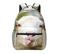 EdWal Divertida mochila de senderismo con diseño de lengua de oveja traviesa, mochila impermeable para hombres y mujeres, bolsa de viaje fácil de limpiar