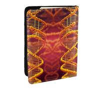 EdWal DNA Chain - Funda para pasaporte con impresión fotográfica y tarjetero de crédito, funda de piel para pasaporte, para mujeres y hombres, identificación familiar, viajes, Black, Talla única