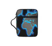 EdWal Estuche de cosméticos con diseño de mapa del mundo con asa resistente, bolsa de lavado para tableta, pequeña bolsa de herramientas para libros