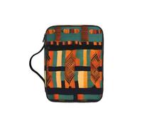 EdWal Estuche de cosméticos con estampado clásico africano de tejido bíblico, con asa resistente, bolsa de lavado para tableta, pequeña bolsa de herramientas para libros