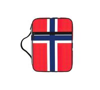 EdWal Estuche de cosméticos con estampado de bandera noruega con asa resistente, bolsa de lavado para tableta, pequeña bolsa de herramientas para libros