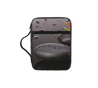 EdWal Estuche de cosméticos con estampado de piedras y rosas de spa con asa resistente, funda para tableta, pequeña bolsa de herramientas para libros