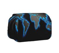 EdWal Estuche de lona con diseño de mapa del mundo, organizador de gran capacidad, multifuncional