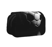 EdWal Estuche de lona con estampado de fútbol I Like Soccer para lápices, organizador de gran capacidad, bolsa multifuncional para lápices