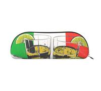 EdWal Estuche de maquillaje con estampado de bandera de México y tequila, estuche para lápices, elegante estuche para lápices para mujer, bolsa de cosméticos de viaje, Gold, Talla única, Neceser