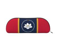 EdWal Estuche de maquillaje con estampado de bandera del estado de Mississippi, estuche para lápices, elegante estuche para lápices para mujer, bolsa de cosméticos de viaje, Silver, Talla única,