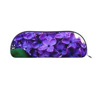 EdWal Estuche de maquillaje con estampado de flores violetas, estuche para lápices, elegante estuche para lápices para mujer, bolsa de cosméticos de viaje, Silver, Talla única, Neceser