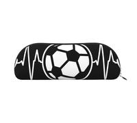 EdWal Estuche de maquillaje con estampado de fútbol I Love Soccer - Estuche para lápices, elegante estuche para lápices para mujer, bolsa de cosméticos de viaje, Silver, Talla única, Neceser