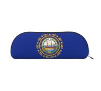 EdWal Estuche de maquillaje con estampado de la bandera del estado de New Hampshire, estuche para lápices, elegante estuche para lápices para mujer, bolsa de cosméticos de viaje, Dorado, One Size,