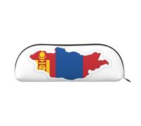 EdWal Estuche de maquillaje con estampado de mapa de la bandera de Mongolia, estuche para lápices, elegante estuche para lápices para mujer, bolsa de cosméticos de viaje, Gold, Talla única, Neceser