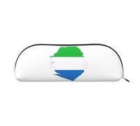 EdWal Estuche de maquillaje con estampado de mapa de la bandera de Sierra Leona, estuche para lápices, elegante estuche para lápices para mujer, bolsa de cosméticos de viaje, Gold, Talla única,