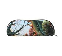 EdWal Estuche de maquillaje con estampado de pez volador de cártamo, estuche para lápices, elegante estuche para lápices para mujer, bolsa de cosméticos de viaje, Gold, Talla única, Neceser