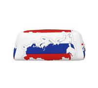 EdWal Estuche grande con diseño de mapa de la bandera rusa, estuche grande para lápices, papelería, oficina, universidad, escuela, bolsa de maquillaje, Gold, Talla única, Neceser