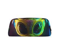 EdWal Estuche grande con estampado de Alien Planet para lápices, papelería, oficina, universidad, escuela, bolsa de maquillaje, Silver, Talla única, Neceser