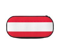 EdWal Estuche grande con estampado de bandera austriaca de gran capacidad para lápices, papelería, oficina, universidad, escuela, Black, Talla única, Organizador de bolsas