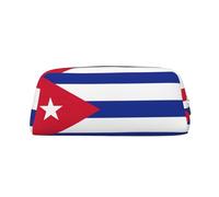 EdWal Estuche grande con estampado de bandera cubana para lápices, papelería, oficina, universidad, escuela, bolsa de maquillaje, Silver, Talla única, Neceser