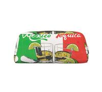 EdWal Estuche grande con estampado de bandera de México y tequila, estuche grande para lápices, papelería, oficina, universidad, escuela, maquillaje, Gold, Talla única, Neceser
