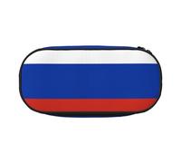 EdWal Estuche grande con estampado de bandera rusa, estuche grande para lápices, papelería, oficina, universidad, escuela, Black, Talla única, Organizador de bolsas