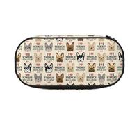 EdWal Estuche grande con estampado de bulldog francés con texto en inglés "I Love French Bulldog", estuche grande para lápices, papelería, oficina, universidad, escuela, Black, Talla única,