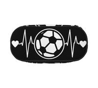 EdWal Estuche grande con estampado de fútbol con texto en inglés "I Love Soccer Print", Black, Talla única, Organizador de bolsas