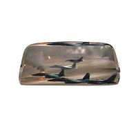 EdWal Estuche grande con estampado de Jet Fighter para lápices, papelería, oficina, universidad, escuela, bolsa de maquillaje, Silver, Talla única, Neceser