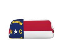 EdWal Estuche grande con estampado de la bandera del estado de Carolina del Norte, bolsa grande para lápices, papelería, oficina, universidad, escuela, bolsa de maquillaje, Gold, Talla única, Neceser