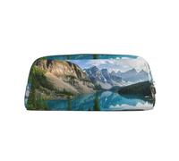 EdWal Estuche grande con estampado de las Montañas Rocosas para lápices, papelería, oficina, universidad, escuela, bolsa de maquillaje, Silver, Talla única, Neceser