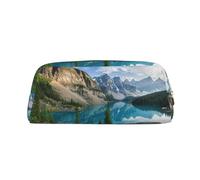 EdWal Estuche grande con estampado de las Montañas Rocosas para lápices, papelería, oficina, universidad, escuela, bolsa de maquillaje, Gold, Talla única, Neceser