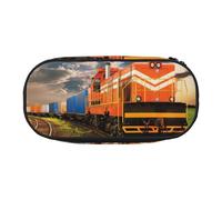 EdWal Estuche grande para lápices con impresión de tren de carga, estuche grande para lápices, papelería, oficina, universidad, escuela, Black, Talla única, Organizador de bolsas