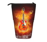 EdWal Estuche telescópico de pie con diseño de guitarra de rock en llamas, Black, Talla única, Organizador de bolsas