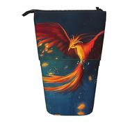 EdWal Estuche telescópico de pie con estampado de fénix naranja y rojo, Black, Talla única, Organizador de bolsas