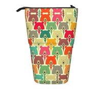 EdWal Estuche telescópico de pie con estampado de osos coloridos, Black, Talla única, Organizador de bolsas