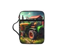 EdWal Fantasy Farm - Estuche para cosméticos con estampado de tractor bíblico con asa resistente, bolsa de lavado para tableta, pequeña bolsa de herramientas para libros